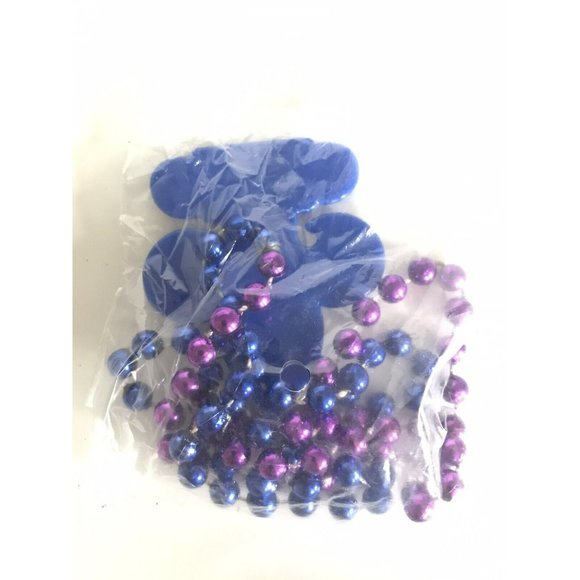 10 new in package liquor beer promo Mardi Gras style beads purple blue - Picture 3 of 3